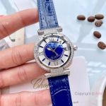 Chopard Imperiale 36mm Watch SS Blue Leather Strap